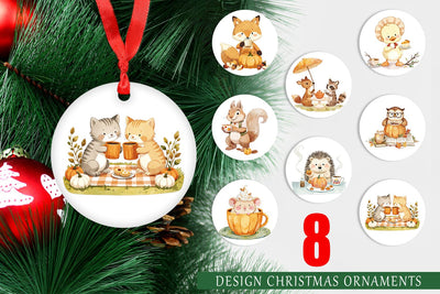 Ornament Pumpkin Tea Animals Sublimation artnoy 