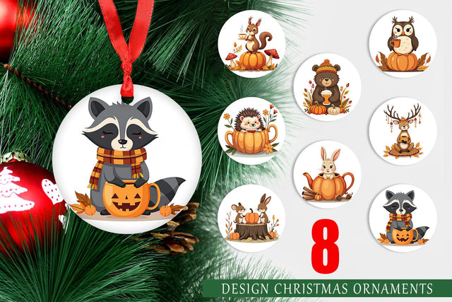 Ornament Pumpkin Tea Animals Sublimation artnoy 