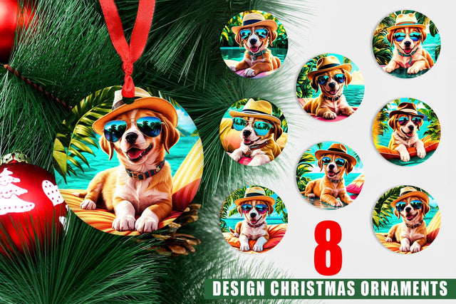 Ornament Puppies in Summer Sublimation artnoy 