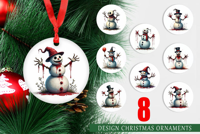 Ornament Quirky Snowman Sublimation artnoy 