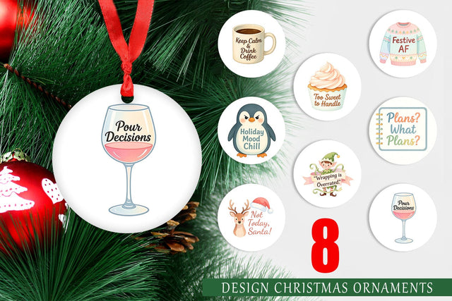 Ornament Quotes Watercolor Christmas Survival Kit Sublimation artnoy 