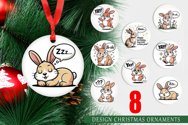 Ornament Rabbit Mood Sublimation artnoy 