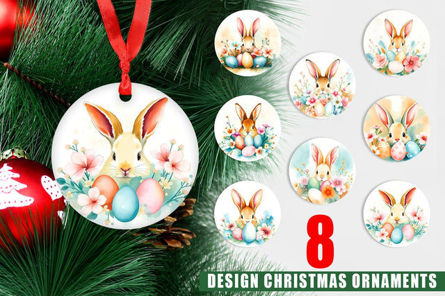 Ornament Rabbit Peeking Sublimation artnoy 