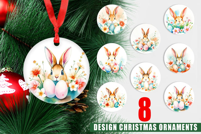 Ornament Rabbit Peeking Sublimation artnoy 