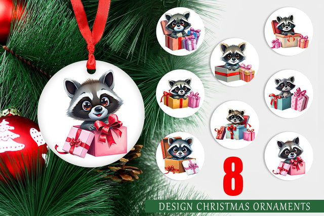 Ornament Raccoon Gift Sublimation artnoy 
