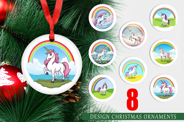 Ornament Rainbow Unicorn Sublimation artnoy 