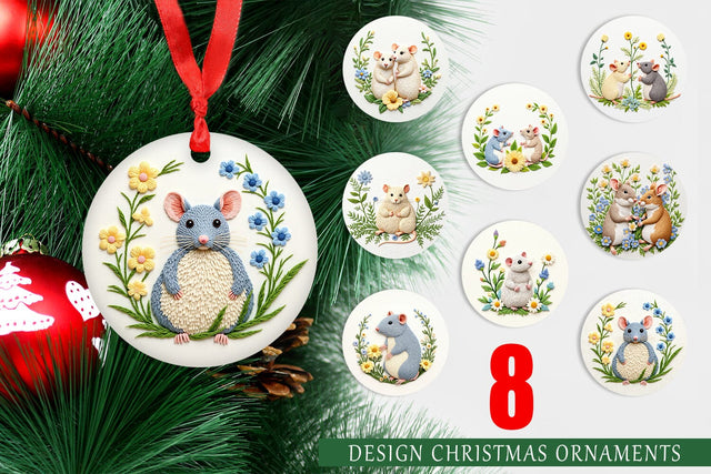 Ornament Rat Embroidery Sublimation artnoy 