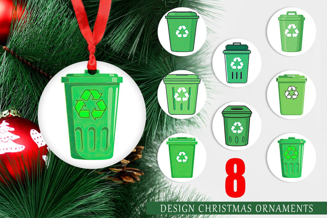Ornament Recycling Bin Sublimation artnoy 