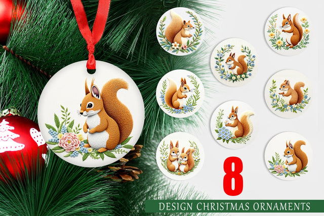 Ornament Red Squirrel Sublimation artnoy 