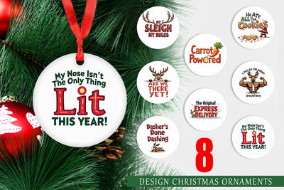 Ornament Reindeer Rants Sarcastic Sleigh Puller Quotes Sublimation artnoy 