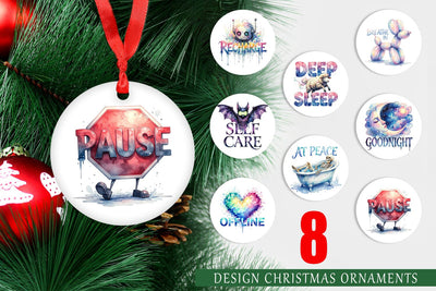 Ornament Rest Recharge Quotes Sublimation artnoy 