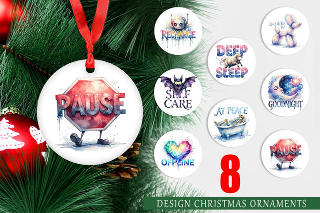 Ornament Rest Recharge Quotes Sublimation artnoy 