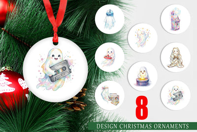 Ornament Retro Arcade Gamer Ghost Sublimation artnoy 