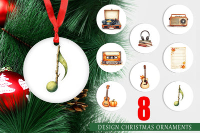 Ornament Retro Autumn Music Sublimation artnoy 