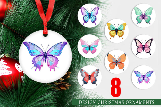 Ornament Retro Butterflies Sublimation artnoy 