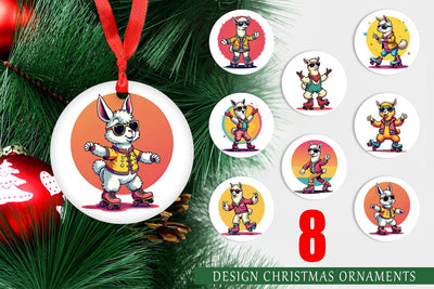 Ornament Retro Funny Llama Sublimation artnoy 