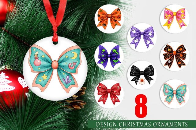 Ornament Retro Halloween Bows Sublimation artnoy 