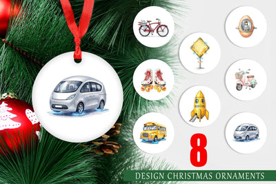 Ornament Retro Hover School Transport Sublimation artnoy 