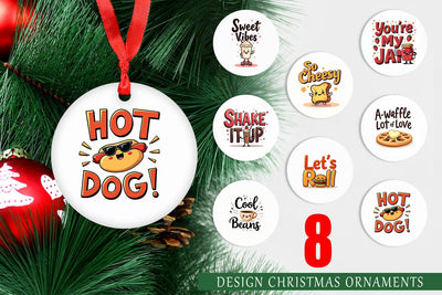 Ornament Retro Kawaii Diner Delights Cute Food Quote Sublimation artnoy 