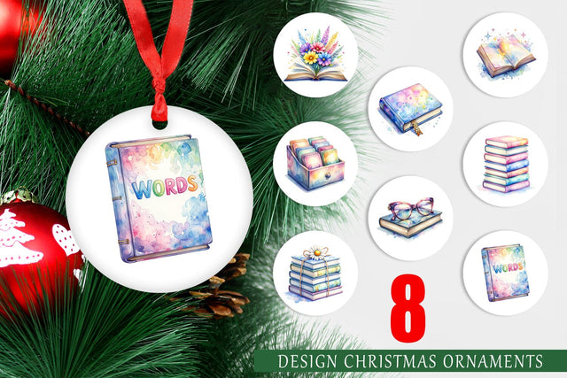 Ornament Retro Teacher Books Sublimation artnoy 