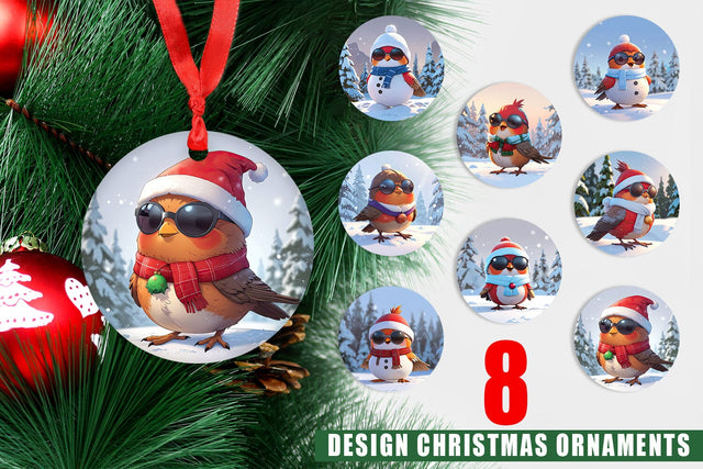 Ornament Robin Bird Sublimation artnoy 