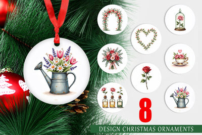 Ornament Romantic Blooms Vintage Floral Valentine Sublimation artnoy 