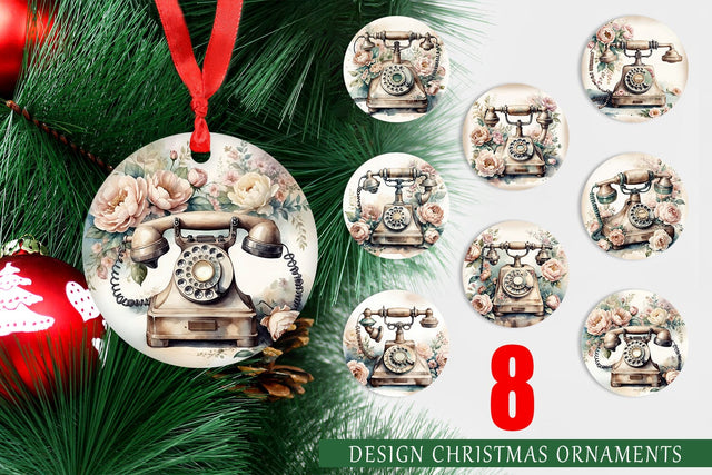 Ornament Rotary Telephone Sublimation artnoy 