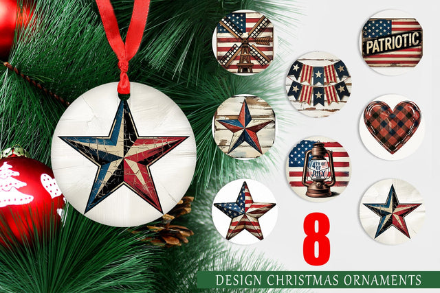 Ornament Rustic 4th of July Sublimation artnoy 
