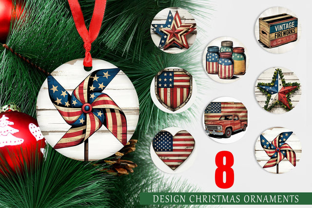 Ornament Rustic 4th of July Sublimation artnoy 