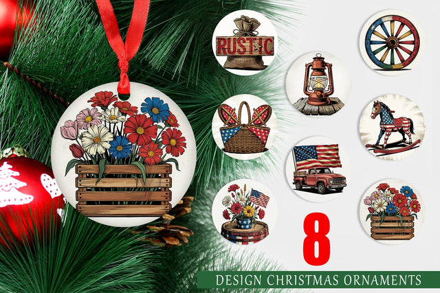 Ornament Rustic 4th of July Sublimation artnoy 