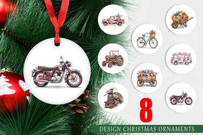 Ornament Rustic USA Patchwork Vehicle Sublimation artnoy 