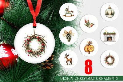 Ornament Rustic Woodland Christmas Sublimation artnoy 