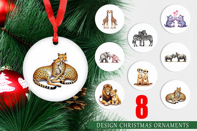 Ornament Safari Sweethearts Watercolor Sublimation artnoy 