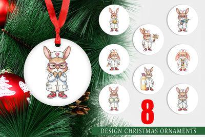 Ornament Sarcastic Bunny Nurse Vibes Sublimation artnoy 