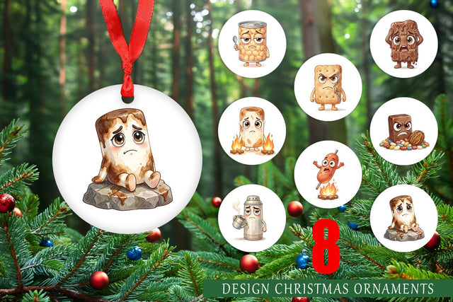 Ornament Sarcastic Camp Food Watercolor SVG artnoy 