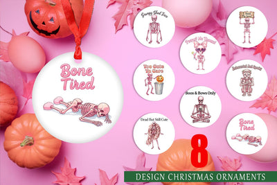 Ornament Sarcastic Pink Skeleton Coquette Sublimation artnoy 
