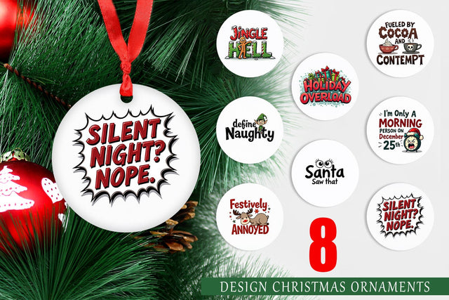 Ornament Sarcastic Santa's Workshop Quotes Sublimation artnoy 