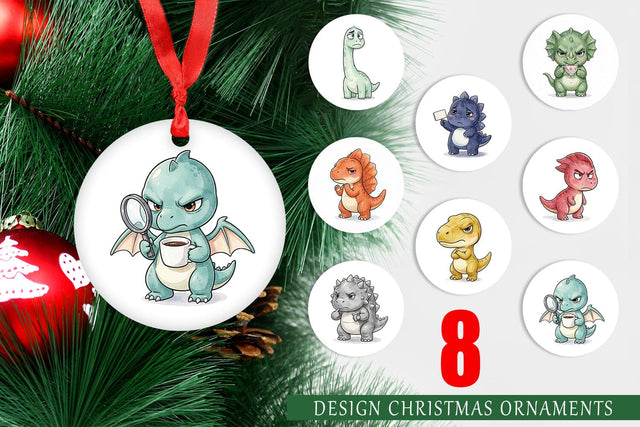 Ornament Sarcastic Sassy Baby Dinosaur Sublimation artnoy 