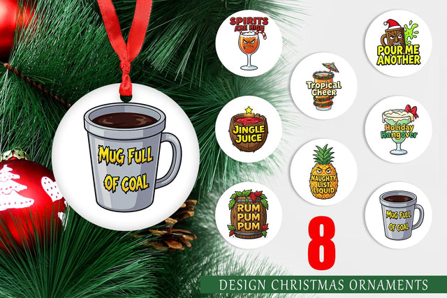 Ornament Sarcastic Tiki Holiday Cocktail Quotes Sublimation artnoy 
