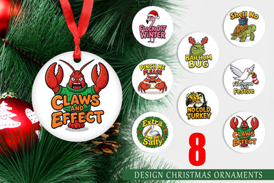 Ornament Sarcastic Tropical Animal Christmas Quotes Sublimation artnoy 