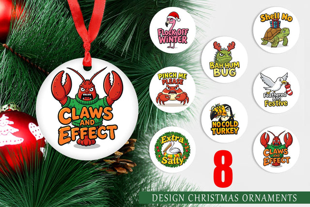 Ornament Sarcastic Tropical Animal Christmas Quotes Sublimation artnoy 