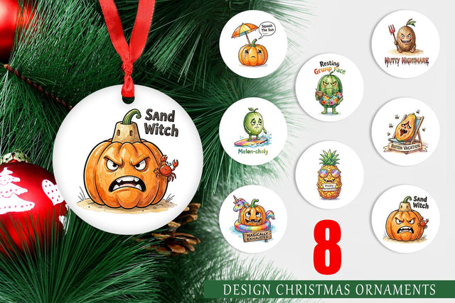 Ornament Sarcastic Tropical Fruit Pumpkin Sublimation artnoy 