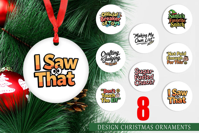 Ornament Sassy Elf Quote Sublimation artnoy 