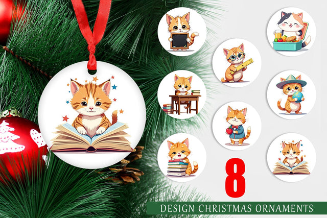 Ornament School Baby Cat Sublimation artnoy 
