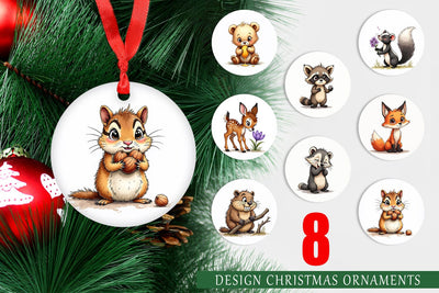 Ornament Scruffy Woodland Wanderers Forest Friends Sublimation artnoy 