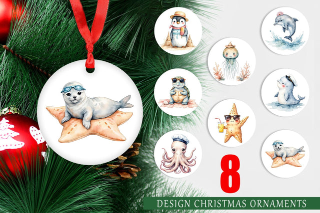 Ornament Seaside Critter Friends Sublimation artnoy 