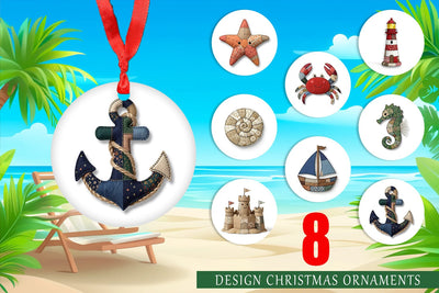 Ornament Seaside Quilted Beach Sublimation artnoy 