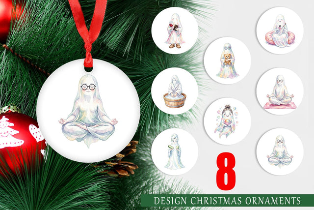 Ornament Self Care Spa Day Mom Ghost Sublimation artnoy 