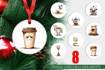 Ornament Sentient Sarcastic Mugs Watercolor Sublimation artnoy 