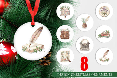 Ornament Sentimental Holiday Post Watercolor Sublimation artnoy 